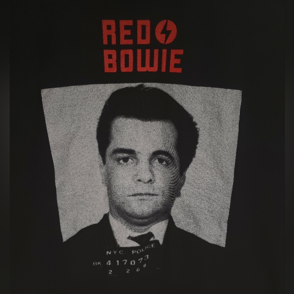 Red Bowie Jon Gotti NYC mug shot t-shirt XL